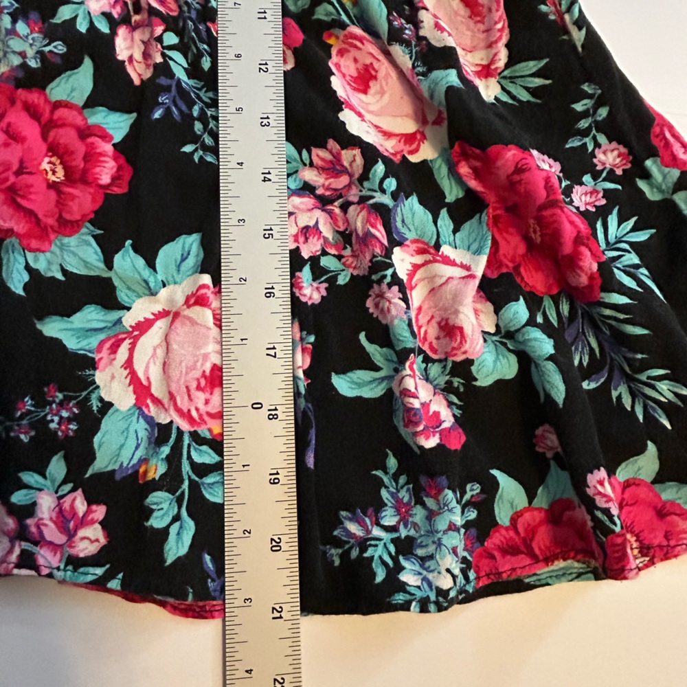 Torrid Black Floral Tank Top with Pink Roses - Picture 5 of 9